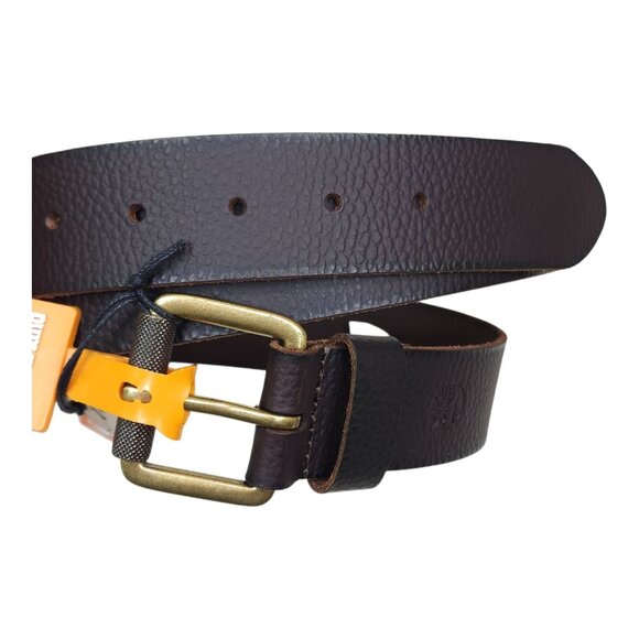 Timberland Mens Full Grain Leather Belt XL 42/44 Brown Brass Buckle 1 1/2" Wide - Picture 5 of 16